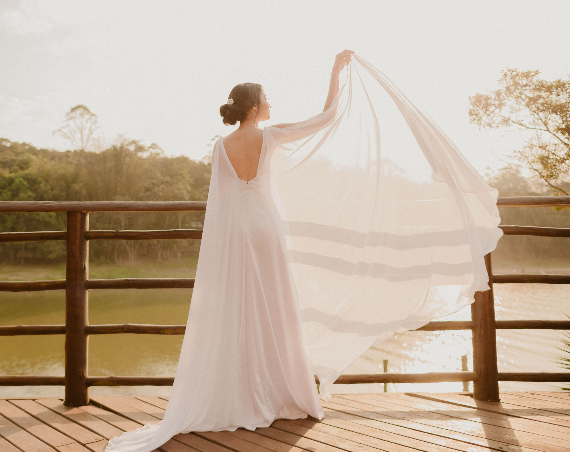 vestido de noiva sob medida fluído