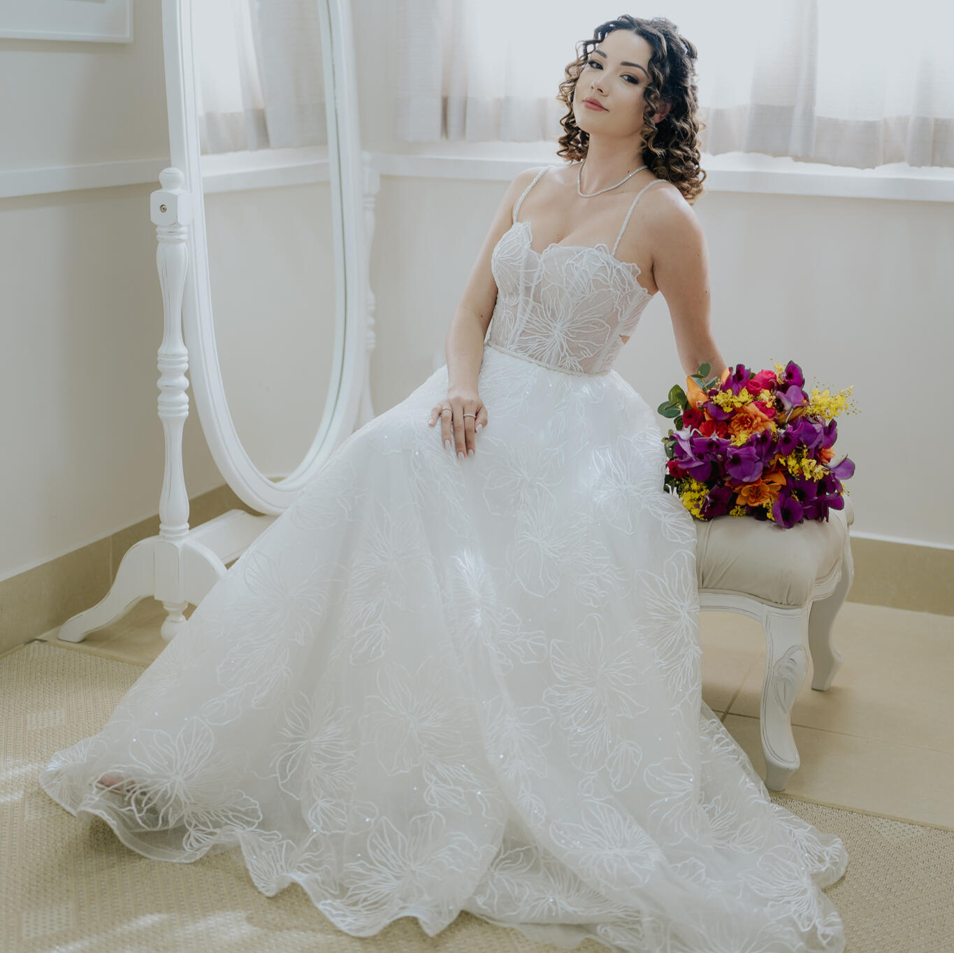 vestido de noiva sob medida fluído